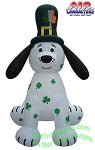 8' Air Blown Inflatable St. Patrick's Day Puppy w/ Shamrock Spots