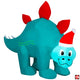 3.5' Gemmy Airblown Inflatable Christmas Blue Stegosaurus Wearing Santa Hat