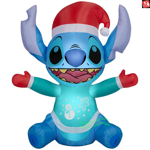 4.5' Gemmy Airblown Inflatable Christmas Stitch in Winter Outfit
