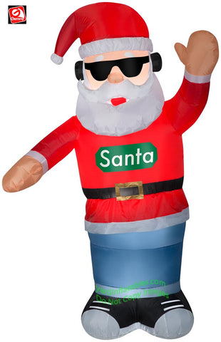 6' Gemmy Airblown Inflatable Animated Swaying Santa w/ Headphones