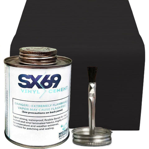 Moose Supply Inflatable Bounce House Vinyl Repair Kit, Black with 4 oz. SX69 Glue