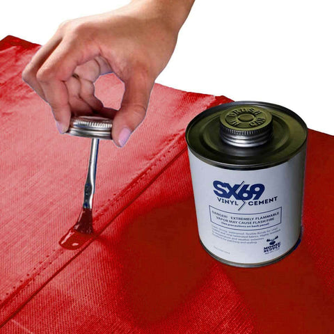 Moose Supply Inflatable Bounce House Vinyl Repair Kit, Red with 4 oz. SX69 Glue