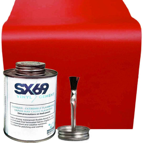 Moose Supply Inflatable Bounce House Vinyl Repair Kit, Red with 4 oz. SX69 Glue