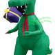7' Air Blown Inflatable Green T-Rex Biting A Present