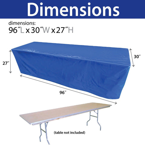 Vinyl 8' Banquet Table Cover, Solid Blue