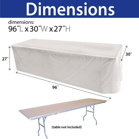 Vinyl 8' Banquet Table Cover, Solid White
