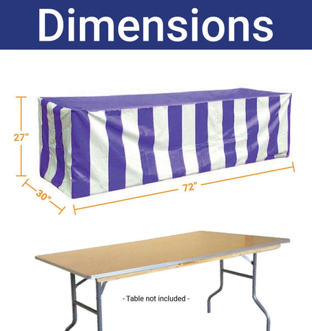 Vinyl 6' Banquet Table Cover, Blue & White