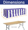 Image of Vinyl 6' Banquet Table Cover, Blue & White