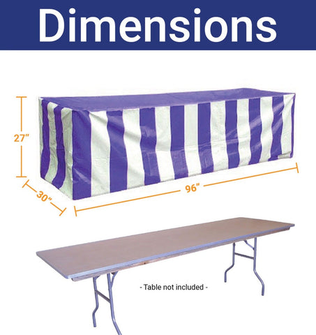 Vinyl 8' Banquet Table Cover, Blue & White