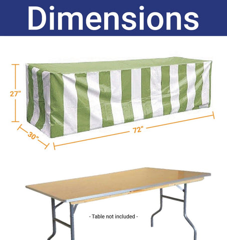 Vinyl 6' Banquet Table Cover, Green & White