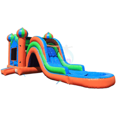 Tago's Jump Inflatable Bouncers 15'H Green Single Slide by Tago's Jump 781880291459 CWS-019 15'H Green Single Slide by Tago's Jump SKU# CWS-019
