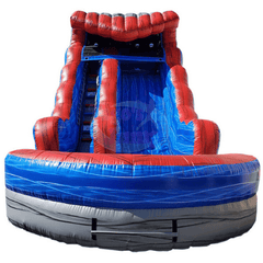 17'H Red Marble Water Slide by Tago's Jump