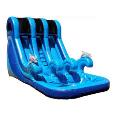 Tago's Jump Slides 18'H Dolphin Double Line Water Slide by Tago's Jump 781880251248 WS-129D 18'H Dolphin Double Line Water Slide by Tago's JumpSKU#WS-129D