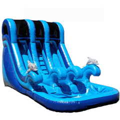 Tago's Jump Slides 18'H Double line Water Slide by Tago's Jump 781880292692 WS-129 18'H Double line Water Slide by Tago's Jump SKU# WS-129