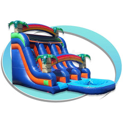 Tago's Jump Slides 18'H Hawaiian Double Line Water Slide by Tago's Jump 781880251262 WS-143D
