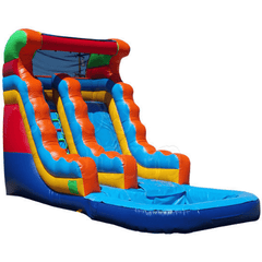 Tago's Jump Slides 18'H Multi-color Single Line Water Slide by Tago's Jump 781880292043 WS-113 18'H Multi-color Single Line Water Slide by Tago's Jump SKU# WS-113