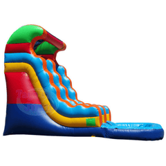 18'H Multi-color Single Line Water Slide by Tago's Jump