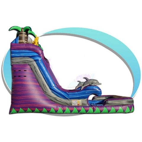 Tago's Jump Slides 18'H Purple Tropical Double Line by Tago's Jump 781880211297 WS-215D 18'H Purple Tropical Double Line by Tago's Jump SKU#WS-215D