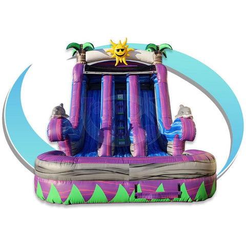Tago's Jump Slides 18'H Purple Tropical Double Line by Tago's Jump 781880211297 WS-215D 18'H Purple Tropical Double Line by Tago's Jump SKU#WS-215D