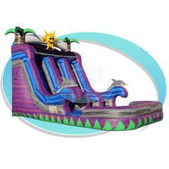 Tago's Jump Slides 18'H Purple Tropical Double Line by Tago's Jump 781880211297 WS-215D 18'H Purple Tropical Double Line by Tago's Jump SKU#WS-215D