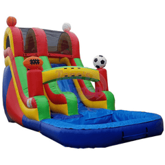 Tago's Jump Slides 18'H Sport Single Line Water Slide by Tago's Jump 781880292791 WS-122 18'H Sport Single Line Water Slide by Tago's Jump SKU# WS-122