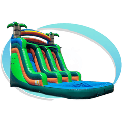 Tago's Jump Slides 18'H Summer Splash by Tago's Jump 18'H Red Fire Double Line by Tago's Jump SKU#WS-213