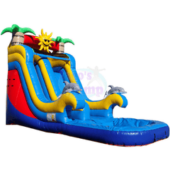 Tago's Jump Slides 18'H Tropical Water Slide by Tago's Jump 781880277354 WS-026 18'H Tropical Water Slide by Tago's Jump SKU# WS-026
