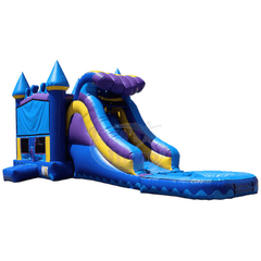 15'H Violet and Yellow Castle Single Slide by Tago's Jump