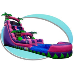 Tago's Jump Water Parks & Slides 20'H Pink Tropical Water Slide by Tago's Jump 781880251095 WS-232 20'H Pink Tropical Water Slide by Tago's Jump SKU#WS-232