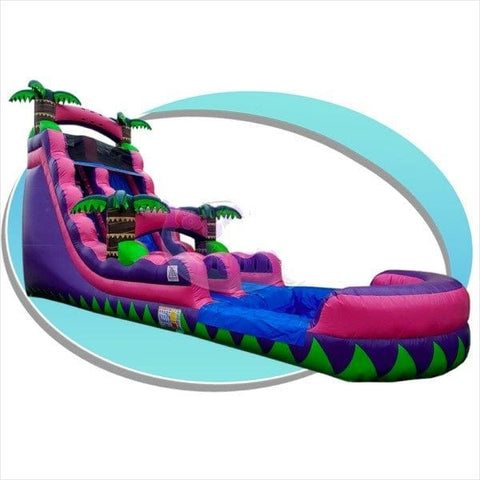 Tago's Jump Water Parks & Slides 20'H Pink Tropical Water Slide by Tago's Jump 781880251095 WS-232 20'H Pink Tropical Water Slide by Tago's Jump SKU#WS-232