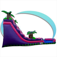 20'H Pink Tropical Water Slide by Tago's Jump