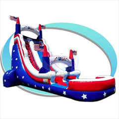 Tago's Jump Water Parks & Slides 22'H Patriot Water Slide by Tago's Jump 15'H Penguin Slip by Tago's Jump SKU#WS-225