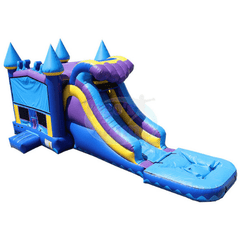 15'H Violet and Yellow Castle Single Slide by Tago's Jump