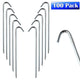 5/16" x 10" Steel Hook Stake for Tarps and Ground Covers, 100 Pack