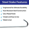 Image of 5/16" x 10" Steel Hook Stake for Tarps and Ground Covers, 100 Pack