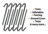 Image of 5/16" x 10" Steel Hook Tarp Stakes, 25 Pack