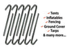 Image of 5/16" x 10" Steel Hook Stake for Tarps and Ground Covers, 100 Pack