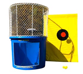 Blue Portable Dunking Booth with New Wingless Design