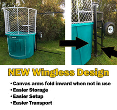 Turquoise Portable Dunking Booth with New Wingless Design