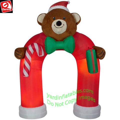 11' Gemmy Airblown Inflatable ANIMATED Plush Teddy Bear Archway w/ Wiggling Bow Tie