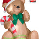 3' Gemmy Airblown Christmas Teddy Bear w/ Candy Cane