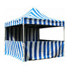 Image of Tent and Table Inflatable Bouncers 10' x 10' 50mm Blue/White Striped Speedy Pop-up Carnival Tent by Tent and Table 754972372244 ST-1150BW-KIT 10' x 10' 50mm Blue/White Striped Speedy Pop-up Carnival Tent