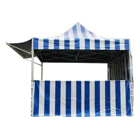 Tent and Table Inflatable Bouncers 10' x 10' 50mm Blue/White Striped Speedy Pop-up Carnival Tent by Tent and Table 754972372244 ST-1150BW-KIT 10' x 10' 50mm Blue/White Striped Speedy Pop-up Carnival Tent