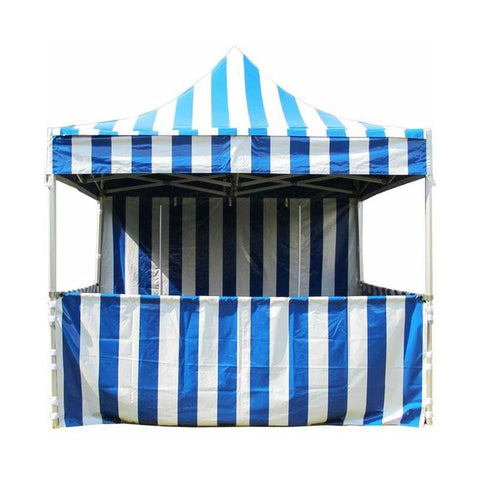 Tent and Table Inflatable Bouncers 10' x 10' 50mm Blue/White Striped Speedy Pop-up Carnival Tent by Tent and Table 754972372244 ST-1150BW-KIT 10' x 10' 50mm Blue/White Striped Speedy Pop-up Carnival Tent