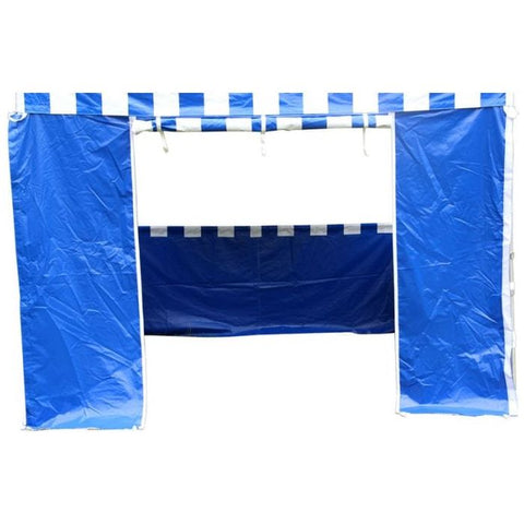 Tent and Table Inflatable Bouncers 10' x 10' 50mm Blue/White Striped Speedy Pop-up Carnival Tent by Tent and Table 754972372244 ST-1150BW-KIT 10' x 10' 50mm Blue/White Striped Speedy Pop-up Carnival Tent