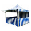 Image of Tent and Table Inflatable Bouncers 10' x 10' 50mm Blue/White Striped Speedy Pop-up Carnival Tent by Tent and Table 754972372244 ST-1150BW-KIT 10' x 10' 50mm Blue/White Striped Speedy Pop-up Carnival Tent