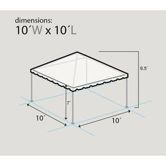 10' x 10' Red PVC Weekender West Coast Frame Party Tent by Tent and Table