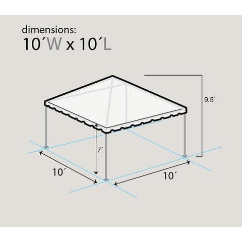 Tent and Table Tents 10' x 10' White PVC Weekender West Coast Frame Party Tent by Tent and Table 754972297325 BT-FE11WT 10' x 10' White PVC Weekender West Coast Frame Party Tent 