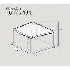 10' x 10' White PVC Weekender West Coast Frame Party Tent by Tent and Table