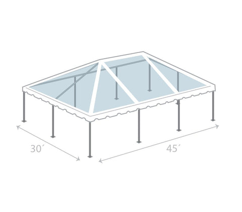 30' x 45' Premium Single Tube West Coast Frame Party Tent, Sectional, Clear